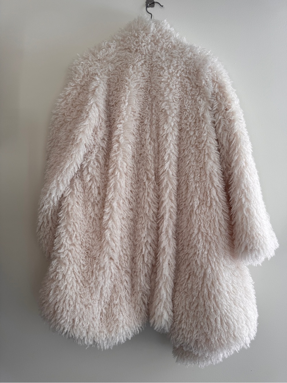 NWT Anthropologie Daily Practice Faux Fur Jacket Open Cardigan in Cream - Picture 6 of 9